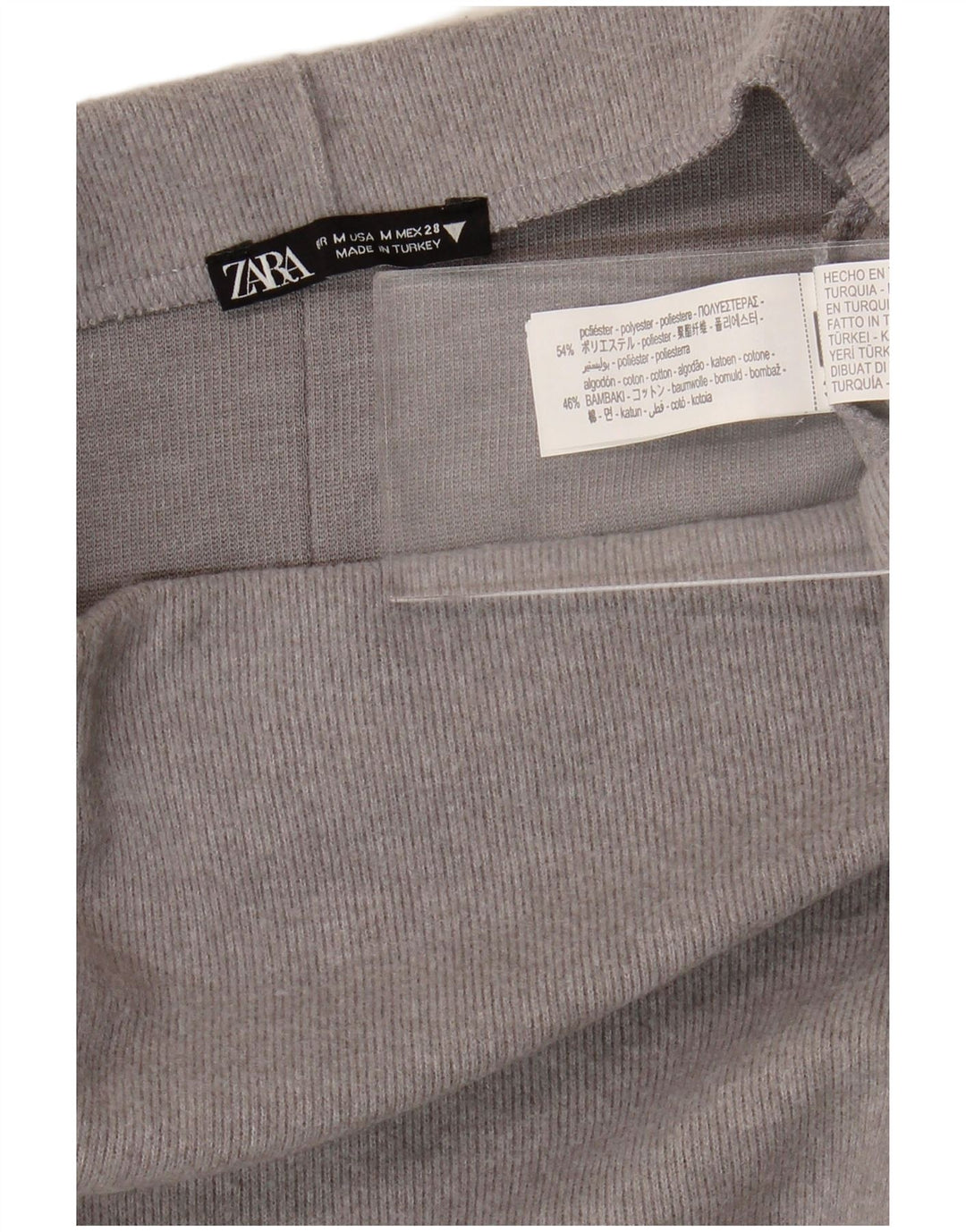 Gonna midi a vita alta da donna Zara media W28 poliestere grigio