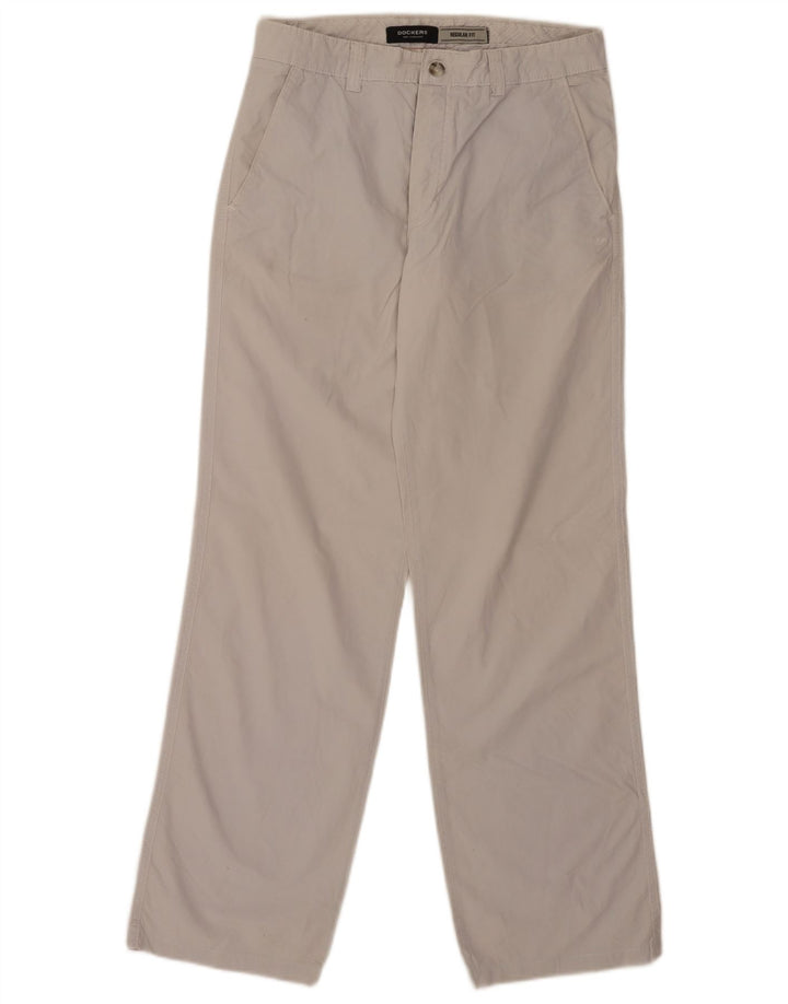 Dockers Mens Regular Fit Chino Trousers W31 L32 Grey Cotton