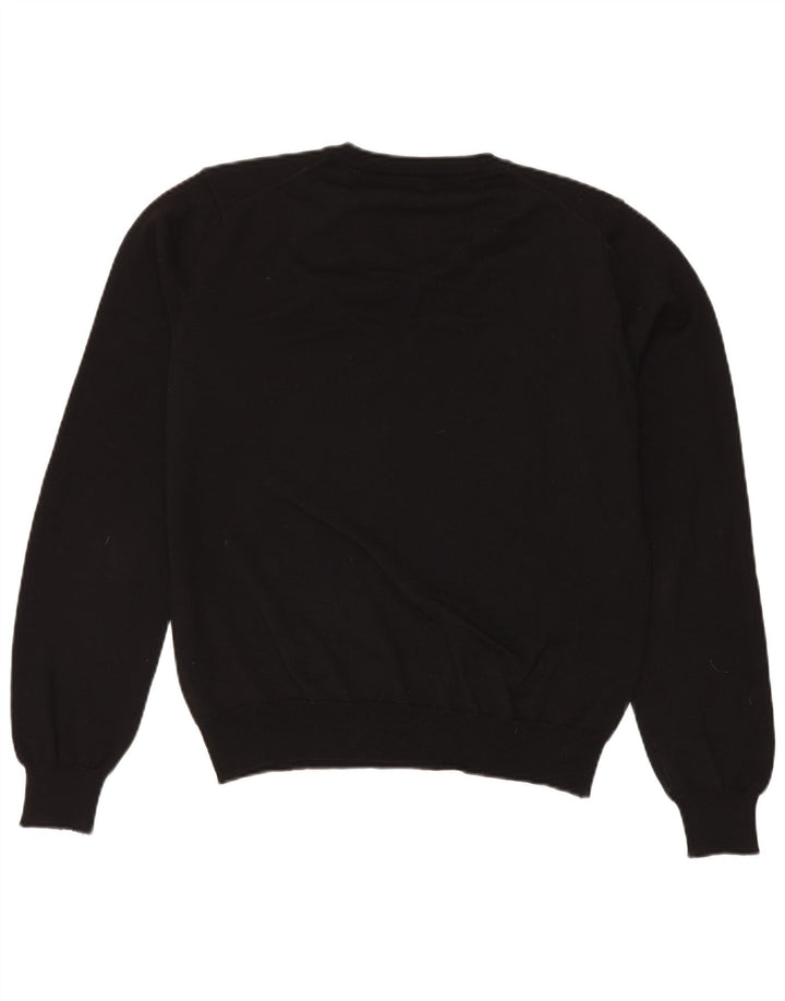 Maglione da uomo con scollo a V Calvin Klein, grande, in lana vergine nera