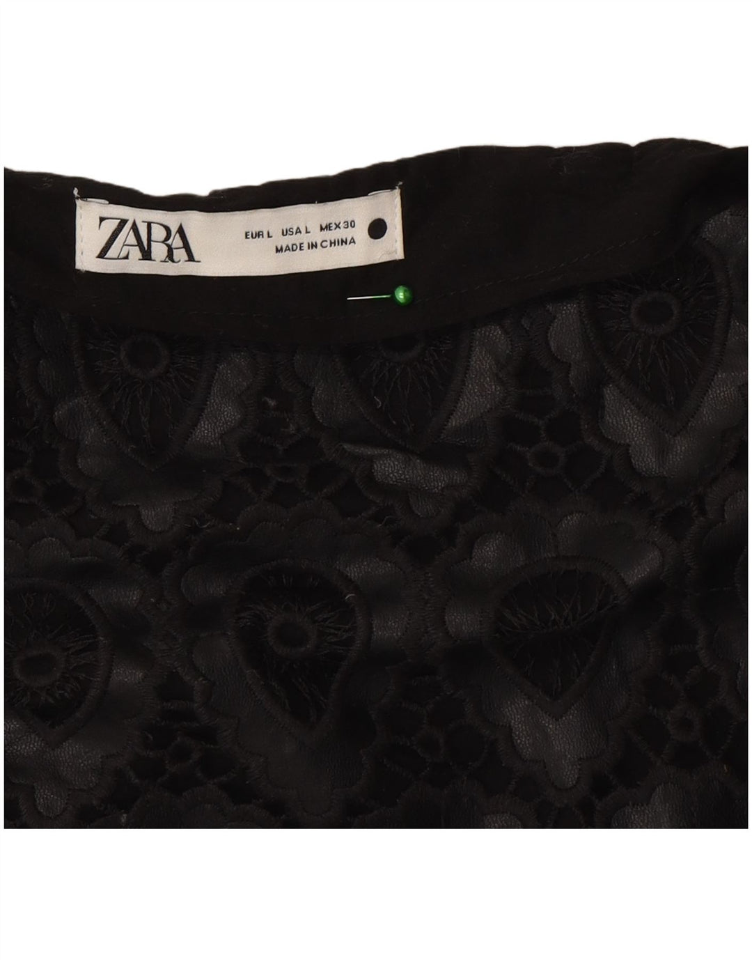 Minigonna da donna Zara grande W30 poliestere geometrico nero