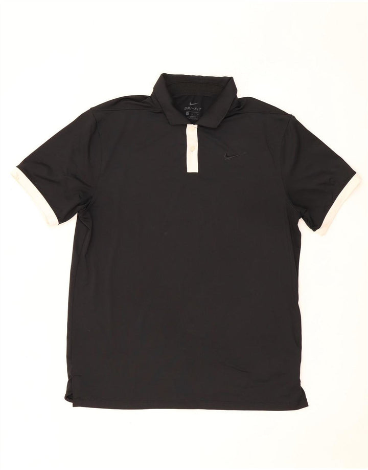 Nike Mens Dri Fit Polo Shirt Medium Black Polyester