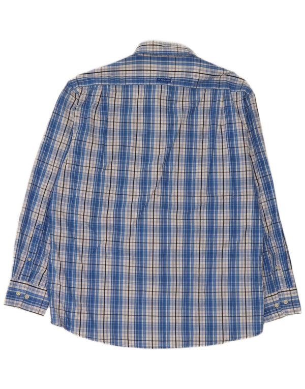 Polo Assn. degli Stati Uniti Camicia da uomo in cotone a quadri grandi blu