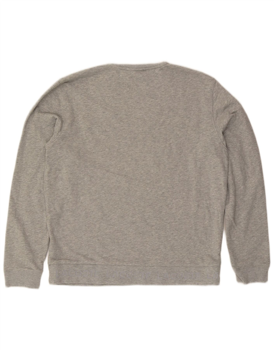 Lacoste Mens Sweatshirt Jumper Size 5 Large Grey Flecked Cotton