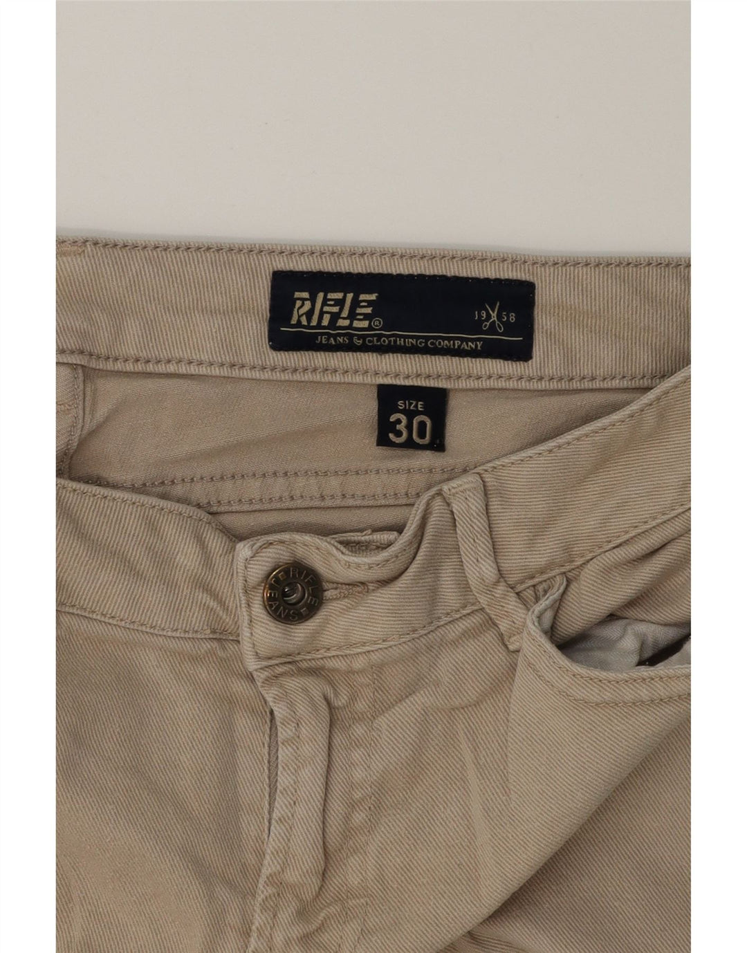 RIFLE Womens Slim Jeans W30 L29  Beige Cotton Vintage Rifle and Second-Hand Rifle from Messina Hembry 