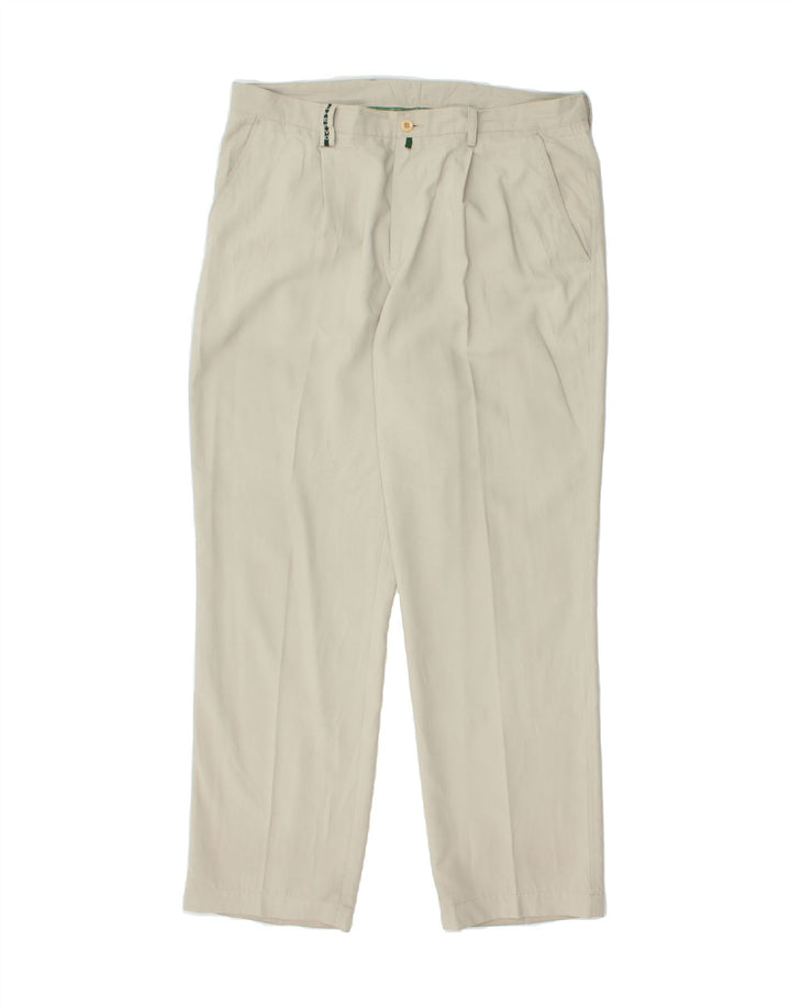 CHERVO Mens Slim Chino Trousers XL W38 L31 Beige Polyester Vintage Chervo and Second-Hand Chervo from Messina Hembry 