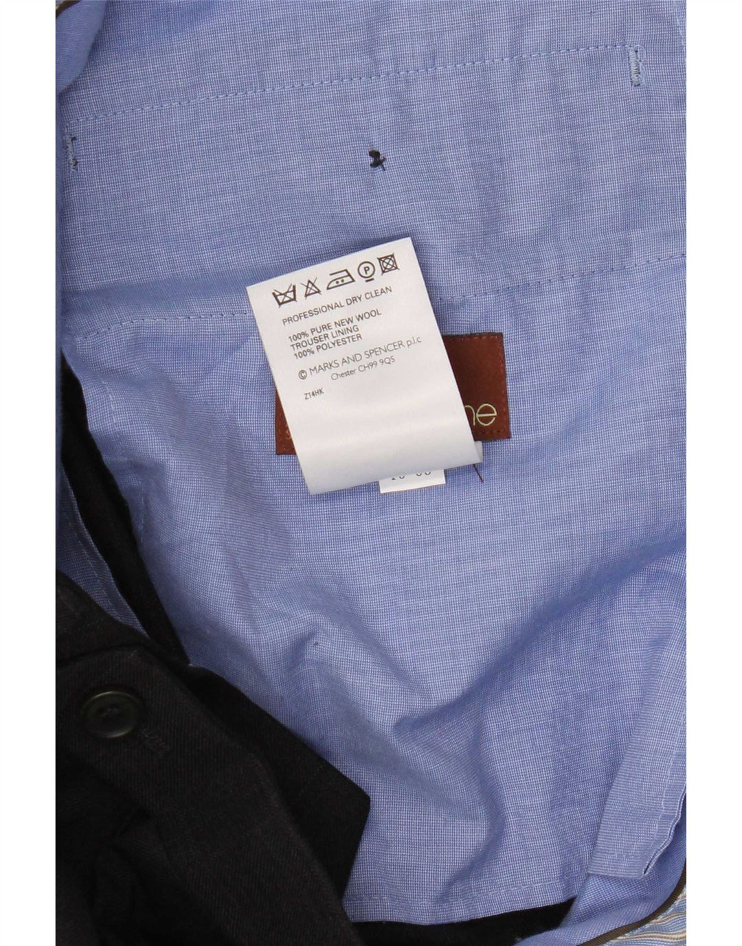Marks & Spencer Pantalon de costume droit pour homme W36 L31 Gris à carreaux en laine vierge