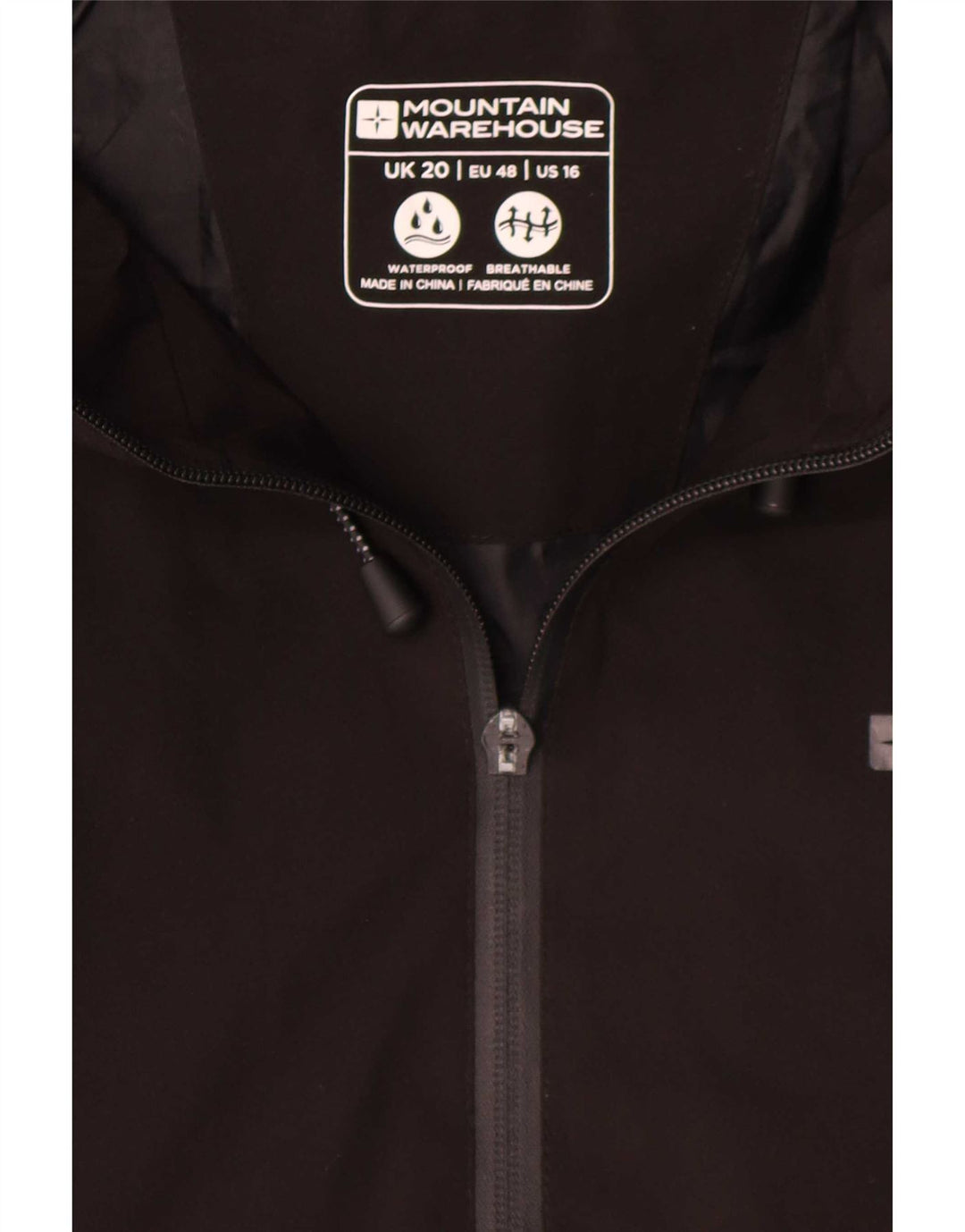 Mountain Warehouse Womens Hooded Raincoat UK 20 2XL Black Polyester