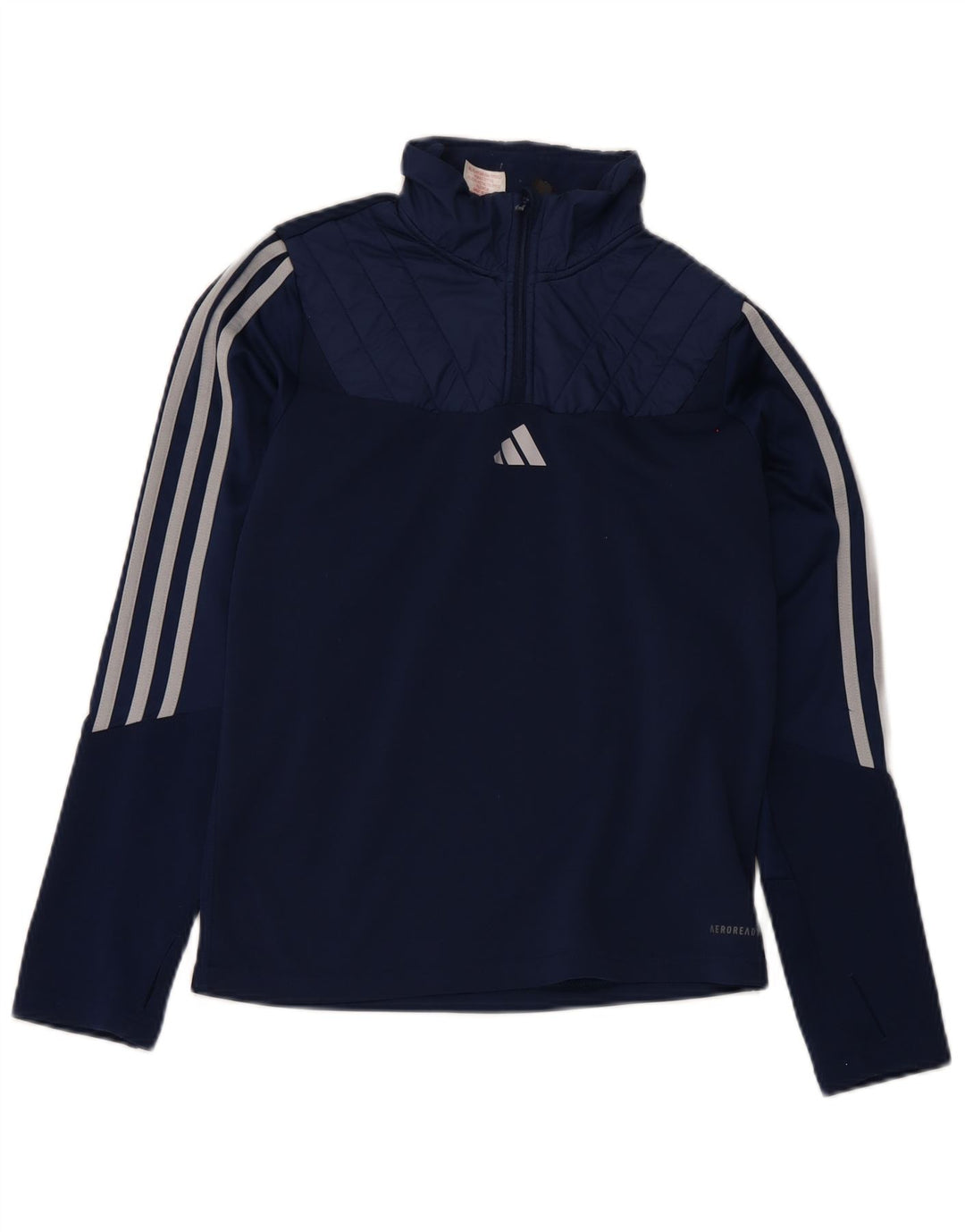 Adidas Boys Aeroready Zip Neck Pullover Tracksuit Top 13-14 Years Navy Blue