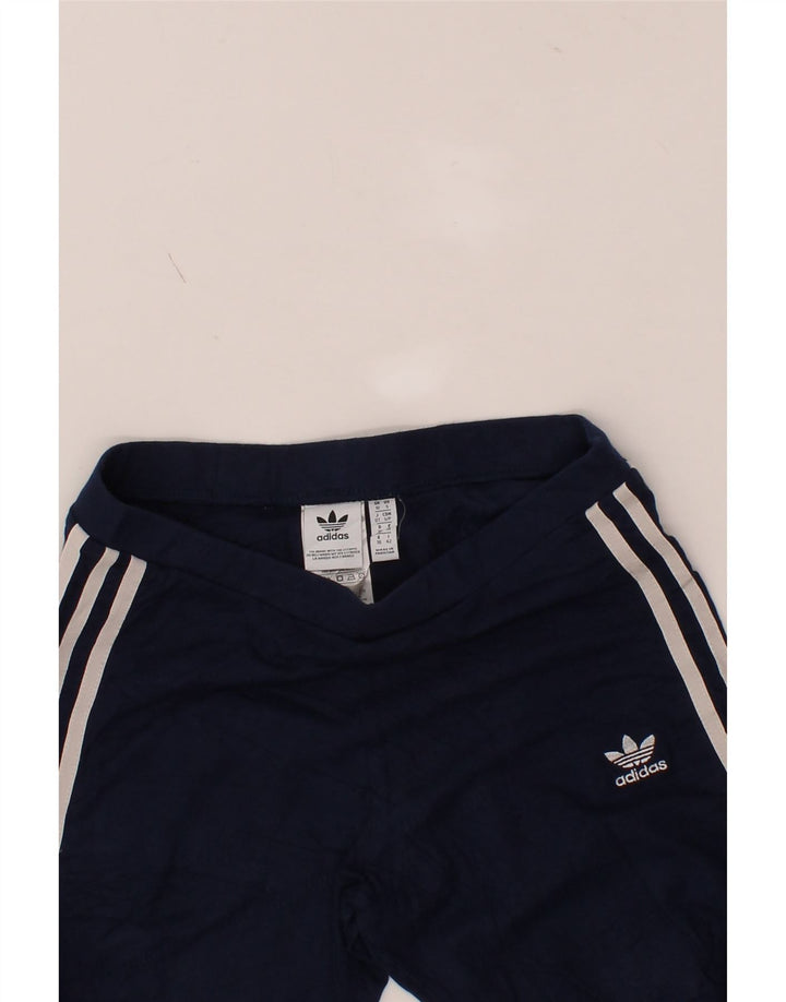 ADIDAS Womens Leggings UK 10 Small  Navy Blue Cotton Vintage Adidas and Second-Hand Adidas from Messina Hembry 