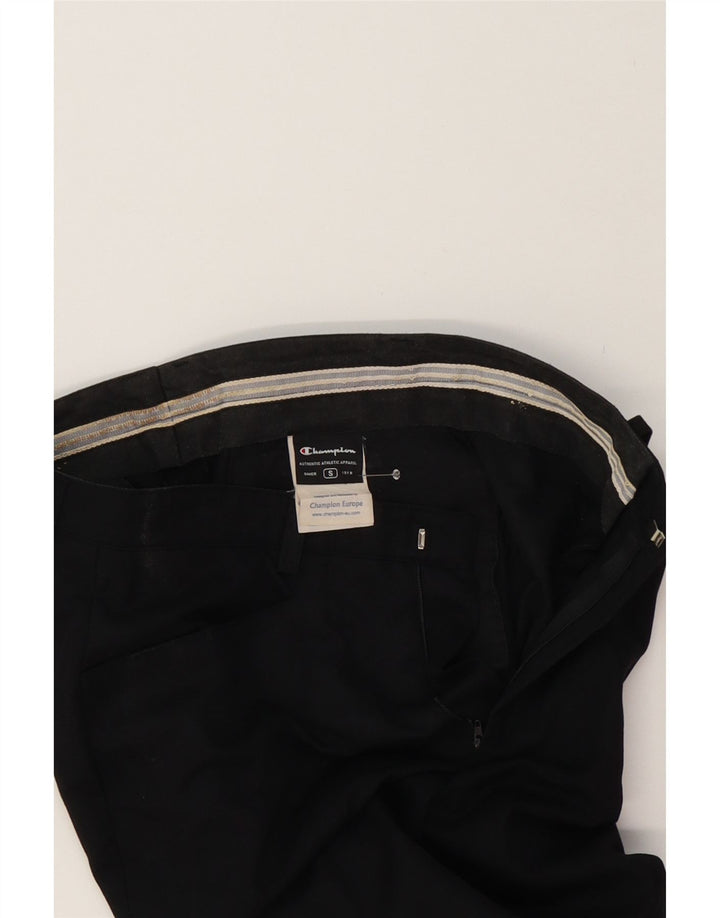CHAMPION Mens Straight Casual Trousers Small W28 L31 Black Polyester Vintage Champion and Second-Hand Champion from Messina Hembry 