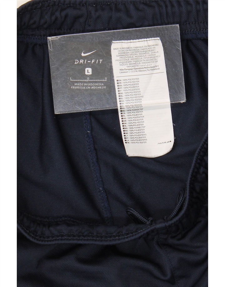 Nike Mens Dri Fit Tracksuit Trousers Large  Navy Blue Polyester