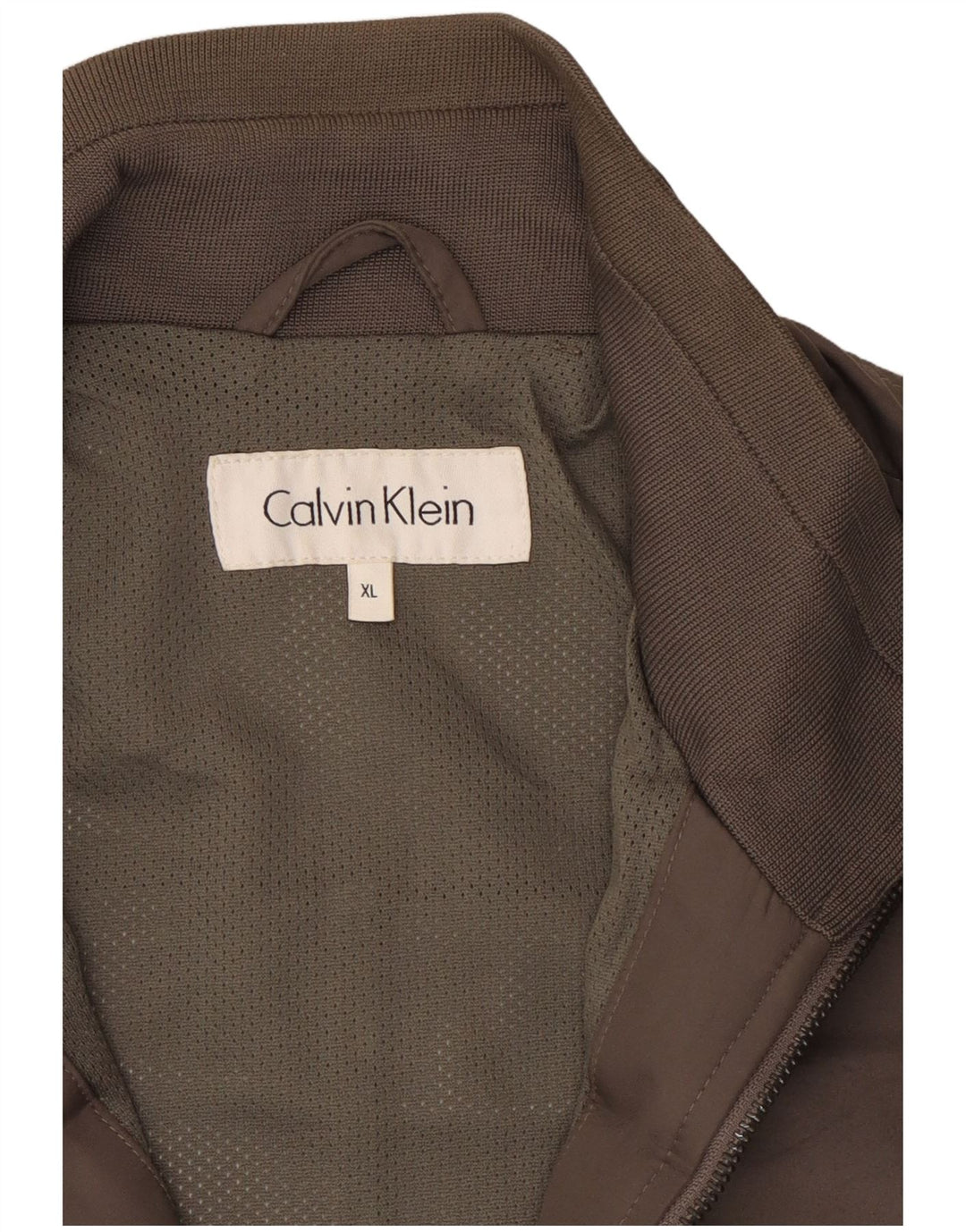CALVIN KLEIN Mens Bomber Jacket UK 42 XL Grey Polyester