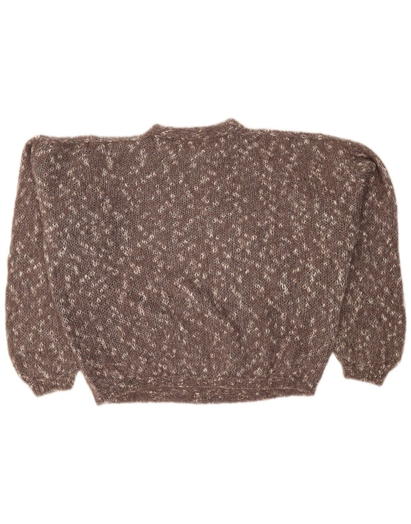 Vintage γυναικείο πουλόβερ Crop Crew Neck Jumper UK 24 4XL Brown Flecked
