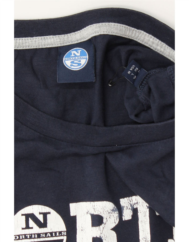 North Sails Mens Graphic T-Shirt Top Large Navy Blue Cotton