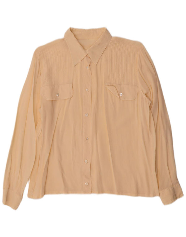 Vintage Damen Hemdbluse UK 16 Large Beige