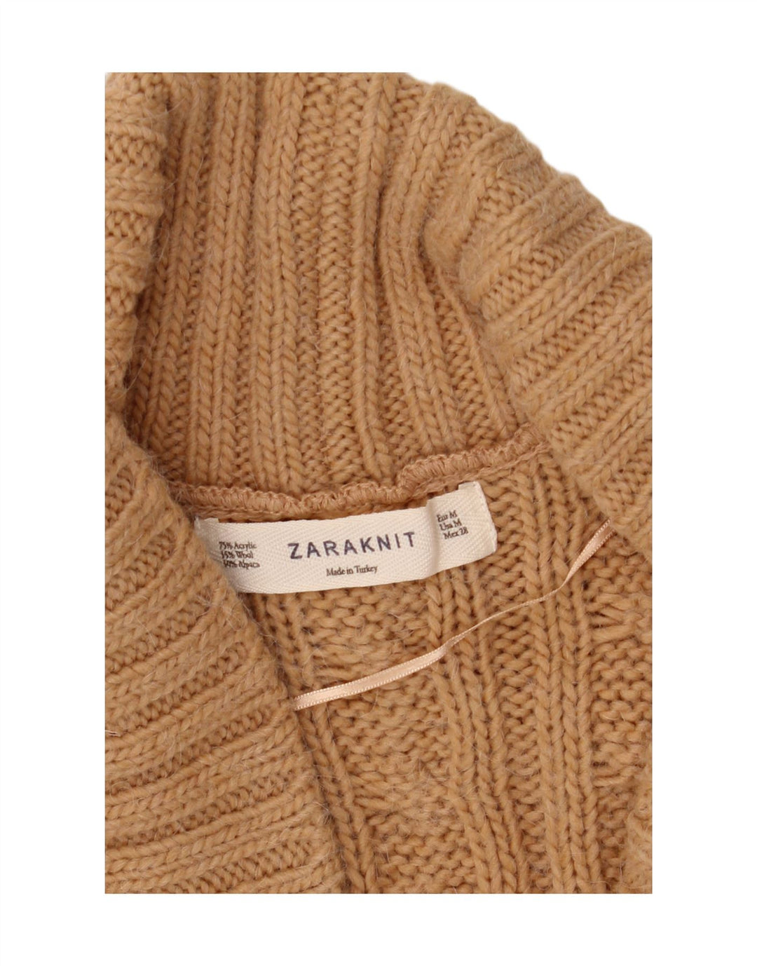 ZARA Womens Cardigan Sweater UK 12 Medium Beige Acrylic Vintage Zara and Second-Hand Zara from Messina Hembry 