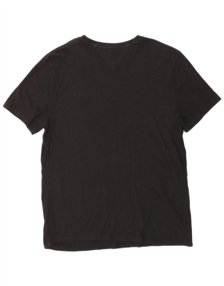 Tommy Hilfiger Mens T-Shirt Top Large Black Cotton