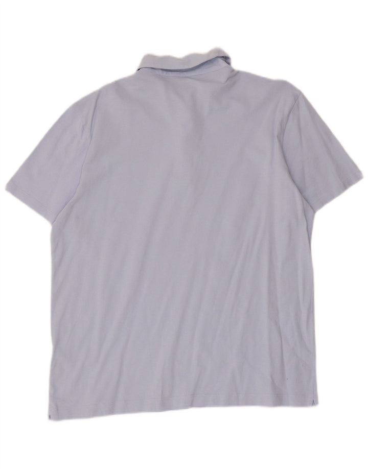 Massimo Dutti Mens Polo Shirt Large Blue Cotton