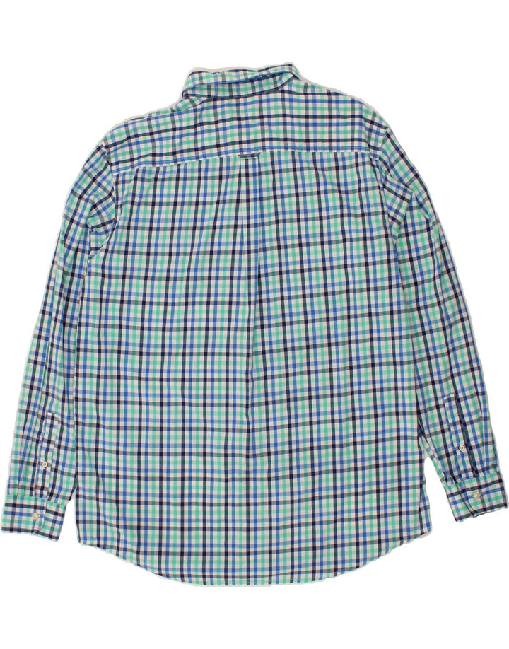 CHAPS Mens Shirt 2XL Turquoise Check Cotton Vintage Chaps and Second-Hand Chaps from Messina Hembry 
