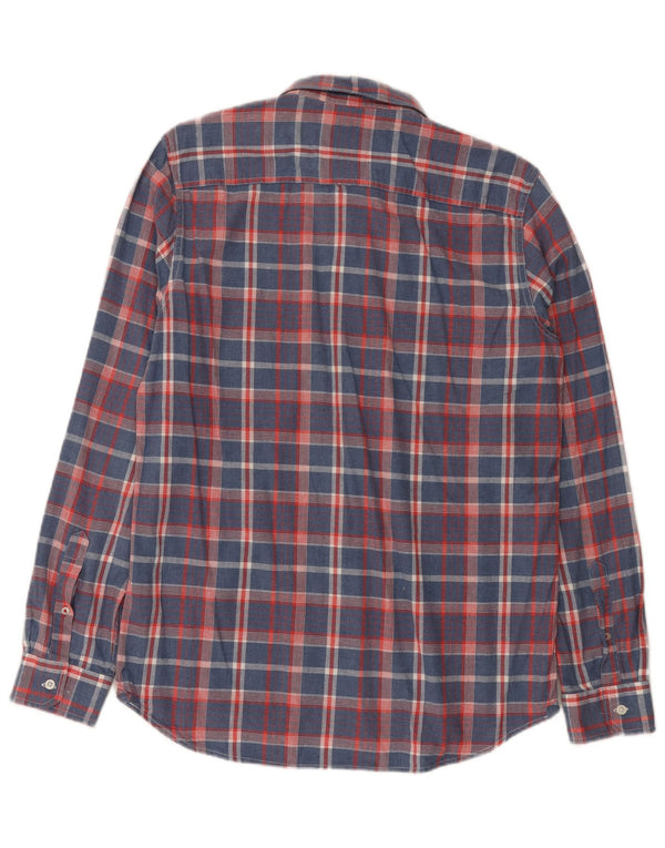 Crew Clothing Camicia da uomo dal taglio costiero, in cotone a quadri blu di grandi dimensioni