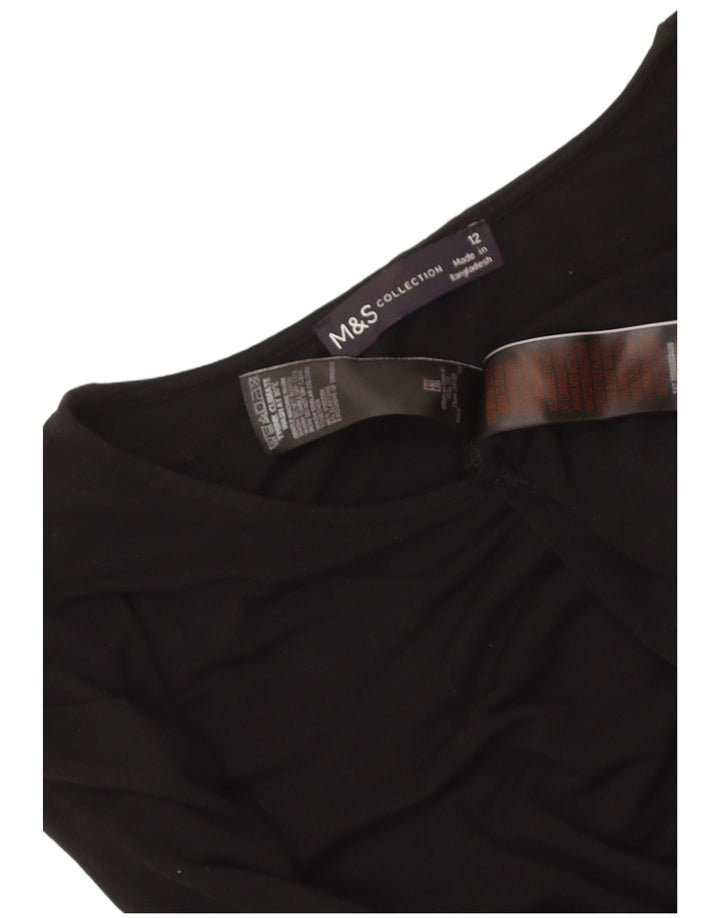 Marks & Spencer Womens T-Shirt Dress UK 12 Medium Black Viscose