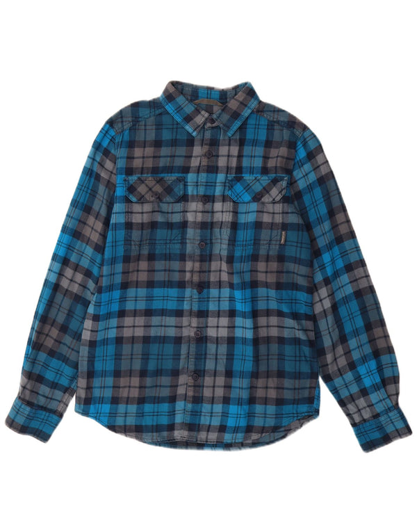 Columbia Mens Omni-Wick Flannel Shirt Small Blue Check Cotton