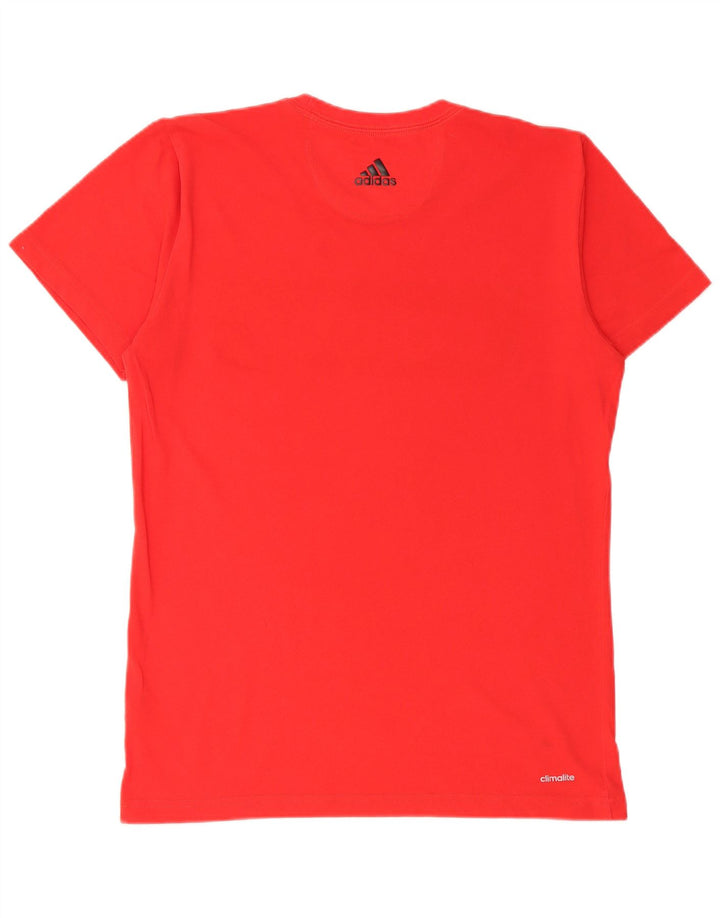 ADIDAS Mens Climalite Graphic T-Shirt Top Medium Red Cotton