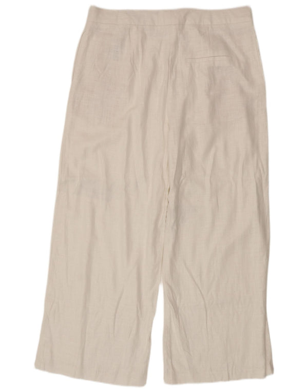 Marks & Spencer Damen-Freizeithose mit hoher Taille, UK 16, Größe L, W36, L27, Weiß