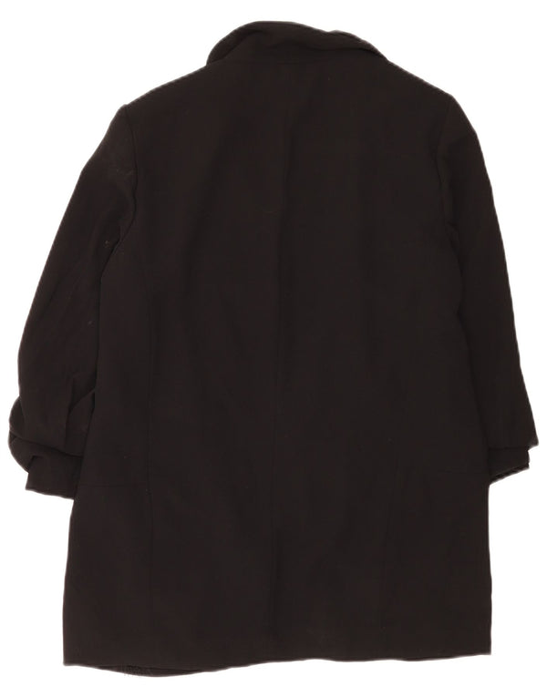 Zara Jaqueta Blazer Feminina Manga 3/4 Aberta Reino Unido 14 Médio Preto Poliéster