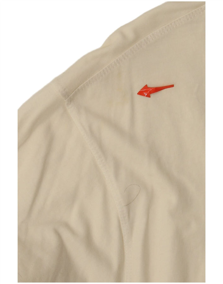 REEBOK Mens T-Shirt Top Medium Off White Cotton