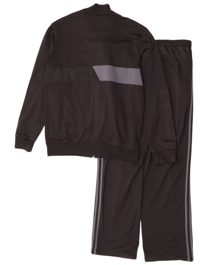 Adidas Herren-Trainingsanzug mit Grafik, groß, schwarzes Farbblock-Polyester