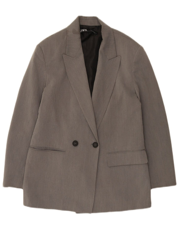 Zara ženska velika jakna s dvostrukim kopčanjem UK 10 Small Gray