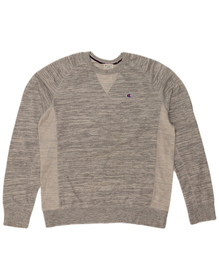 CHAMPION Mens Sweatshirt Jumper Medium Grey Flecked Cotton