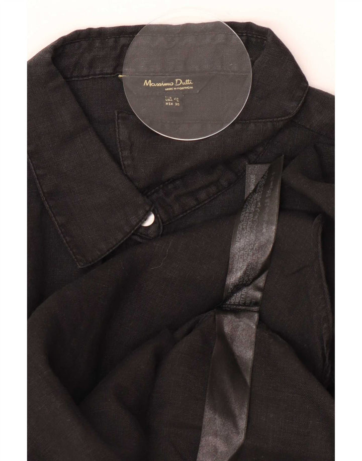Massimo Dutti Chemise Femme EU 40 Lin Noir Moyen