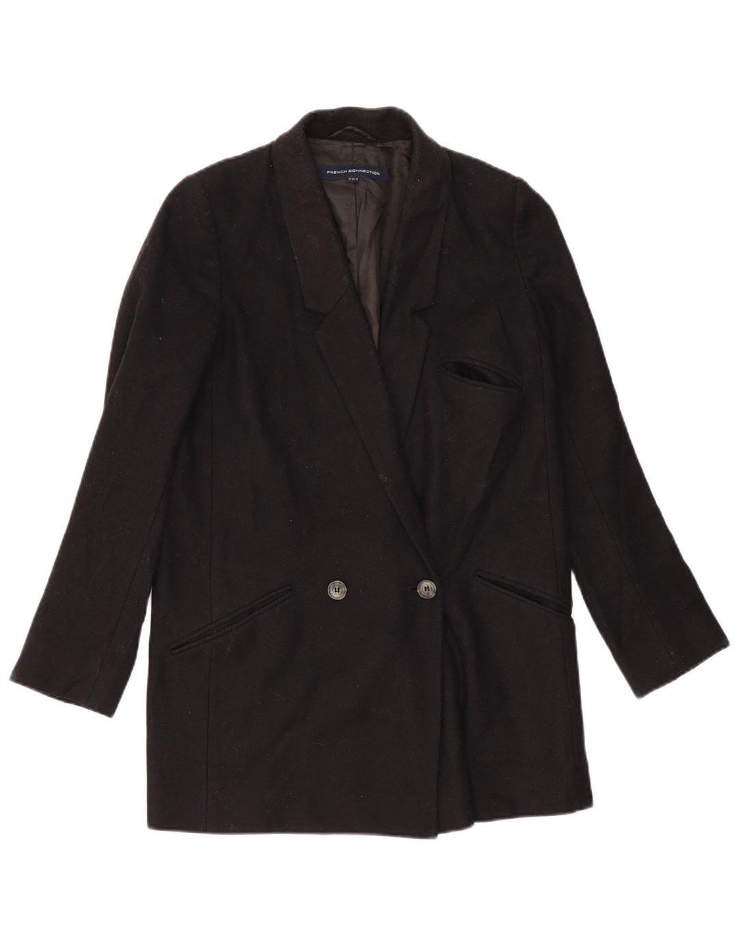 French Connection Chaqueta tipo blazer larga extragrande para mujer UK 6 XS Negro