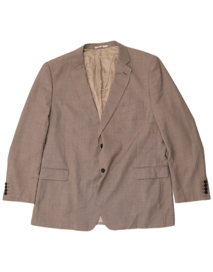 Marks & Spencer Mens 2 Button Blazer Jacket UK 48 2XL Grey Wool