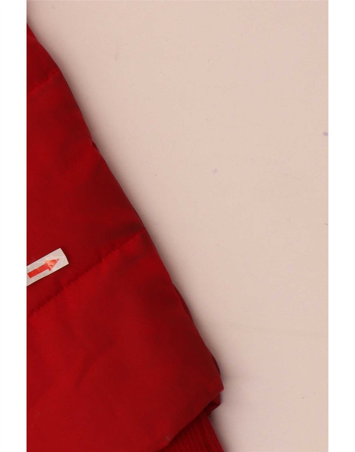 Jaqueta masculina acolchoada com capuz Marks & Spencer Reino Unido 38 bloco colorido vermelho médio