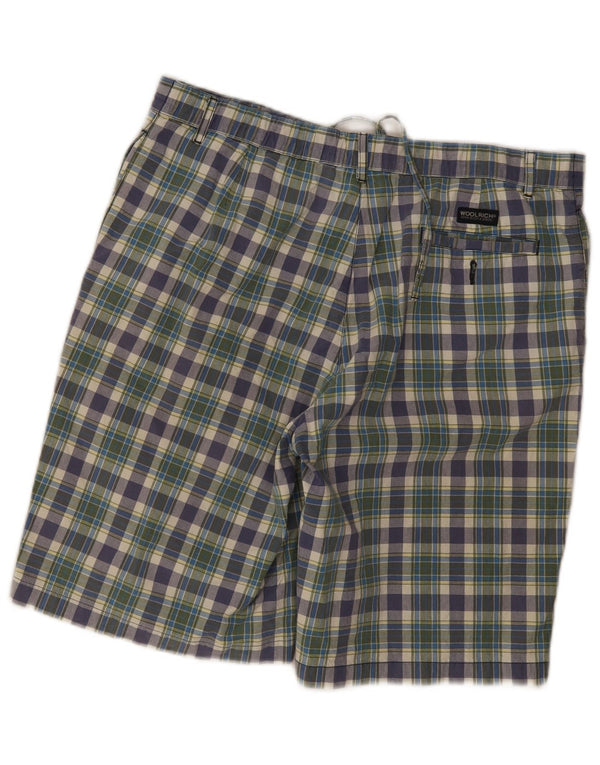 Woolrich Pantalones cortos chinos regulares para hombre W38 XL Algodón a cuadros multicolor