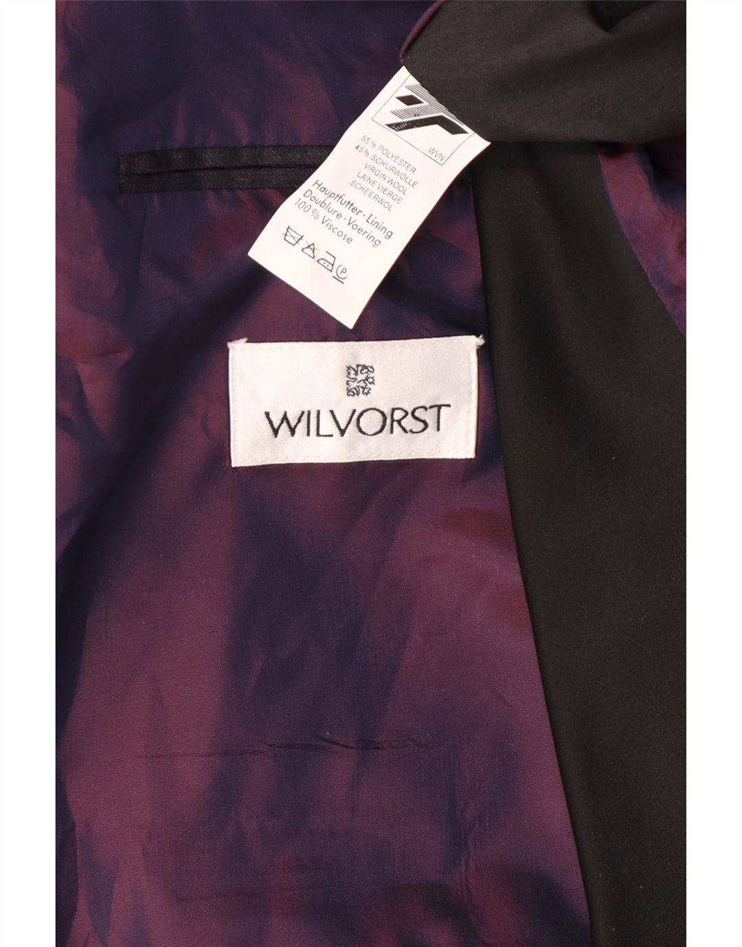 Wilvorst Mens Double Breasted Blazer Jacket UK 38 Medium Navy Blue