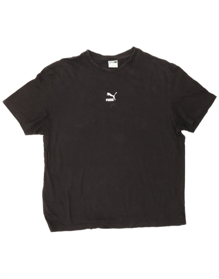 Puma Mens Graphic T-Shirt Top Large Black Cotton