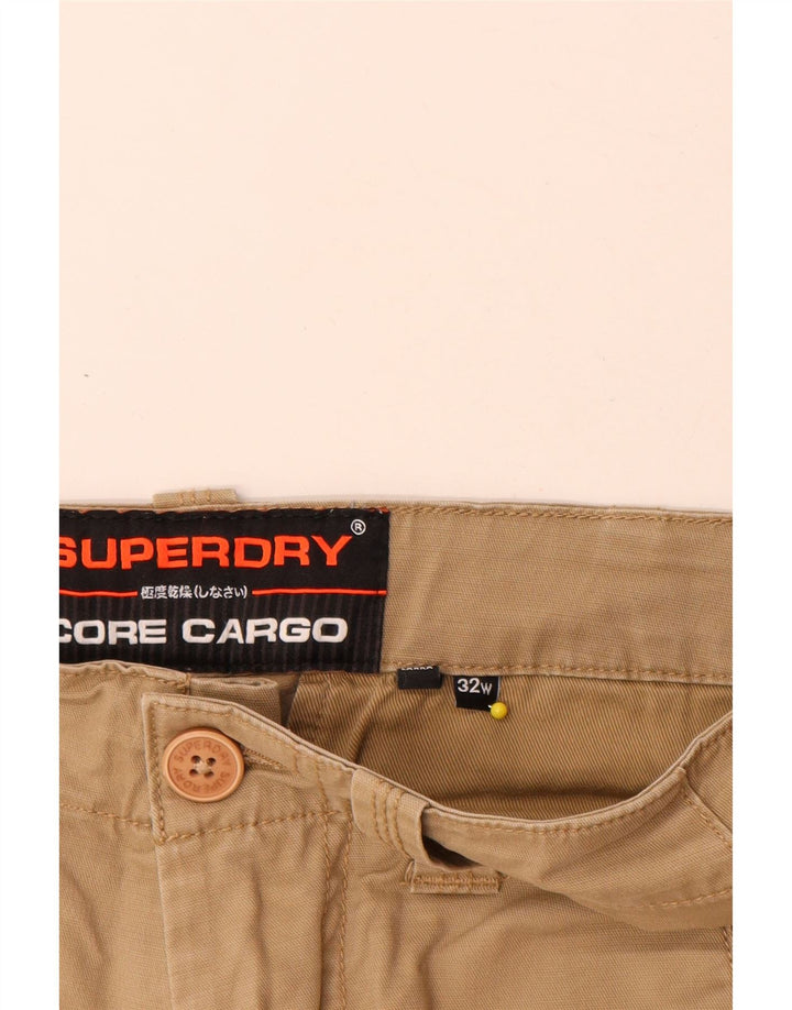 Superdry Mens Cargo Shorts W32 Medium Beige Cotton