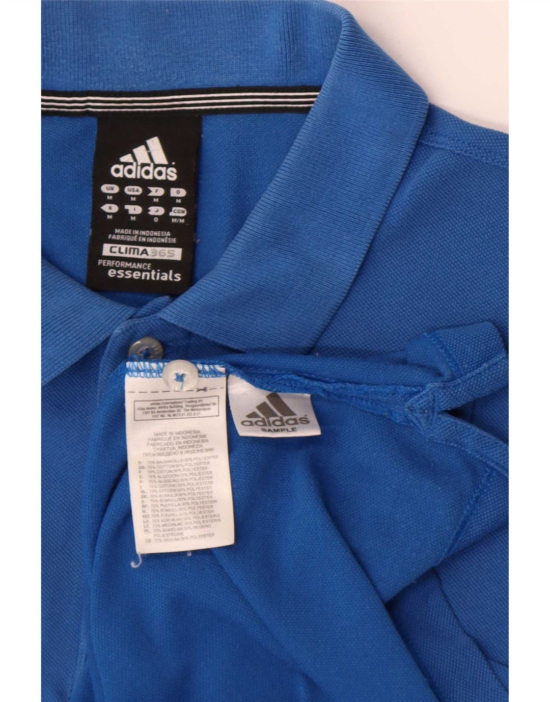 Polo Adidas Clima 365 da uomo in cotone blu medio