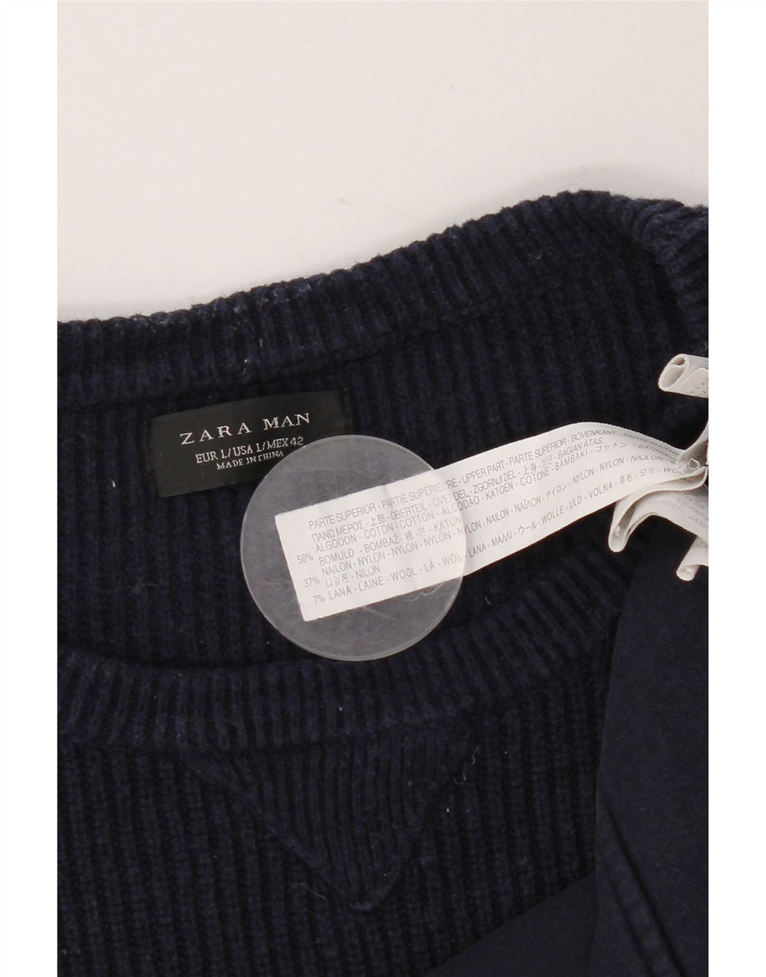 Zara Herre Sweatshirt Jumper Stor Marineblå Bomuld