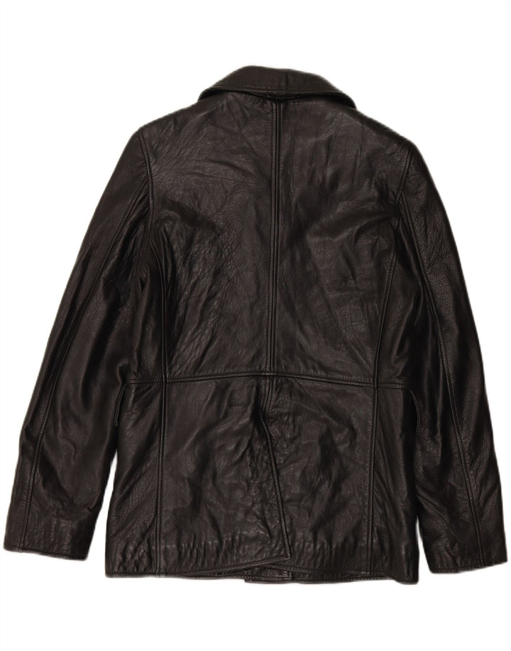 PELLITALIA Womens Oversized Leather Jacket UK 10 Small Black Leather