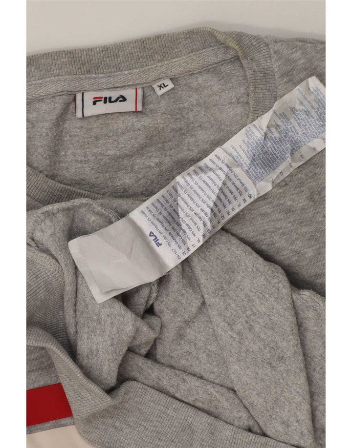 Fila Mens Graphic Sweatshirt Jumper XL Grey Flecked Cotton