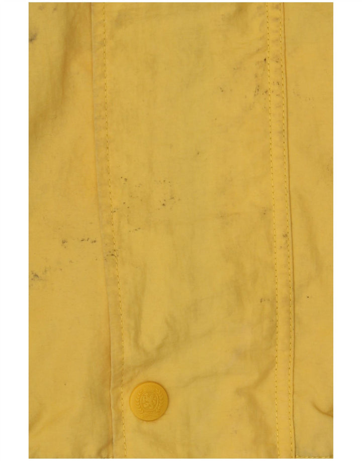 Tommy Hilfiger Mens Hooded Rain Jacket UK 38 Medium Yellow Nylon