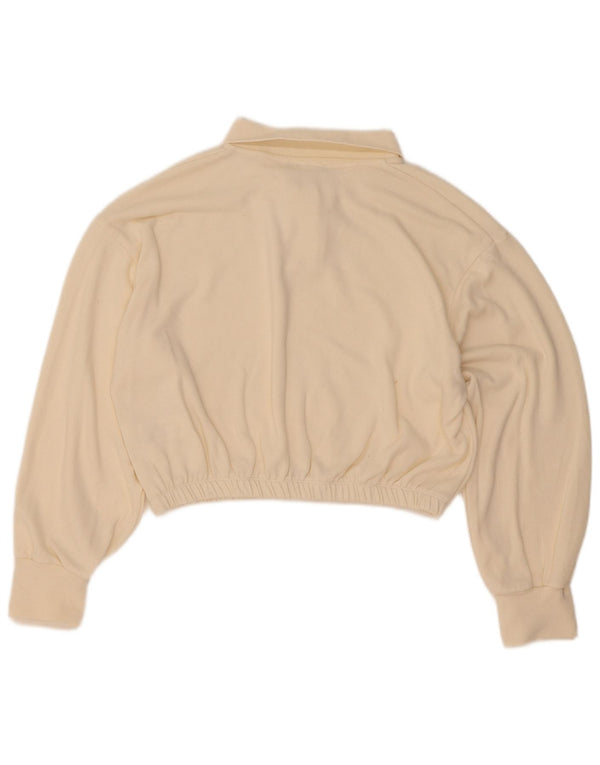 Zara Womens Crop Oversized Polo Neck Jumper Sweater UK 10 Small Off White