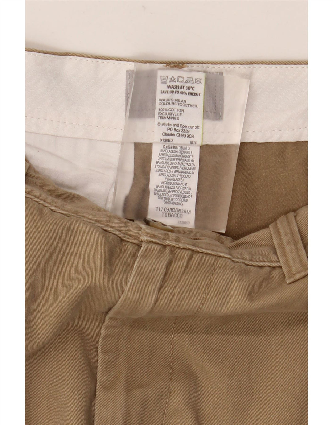 MARKS & SPENCER Mens Chino Shorts W32 Medium Brown Cotton