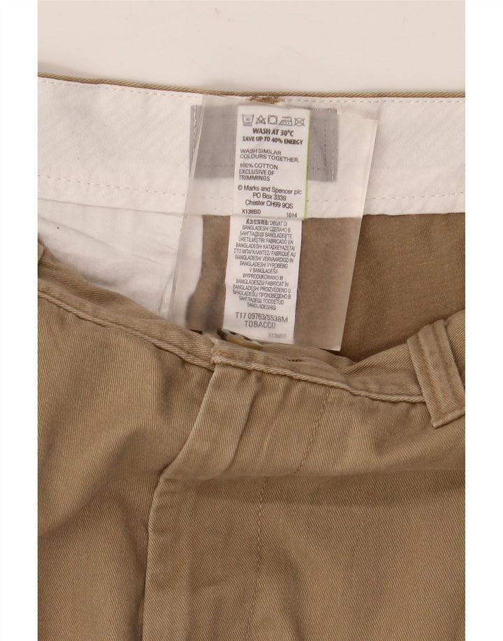 MARKS & SPENCER Mens Chino Shorts W32 Medium Brown Cotton