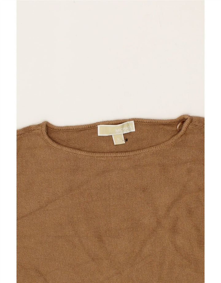 MICHAEL KORS Womens Boat Neck Jumper Sweater UK 14 Medium Brown Vintage Michael Kors and Second-Hand Michael Kors from Messina Hembry 